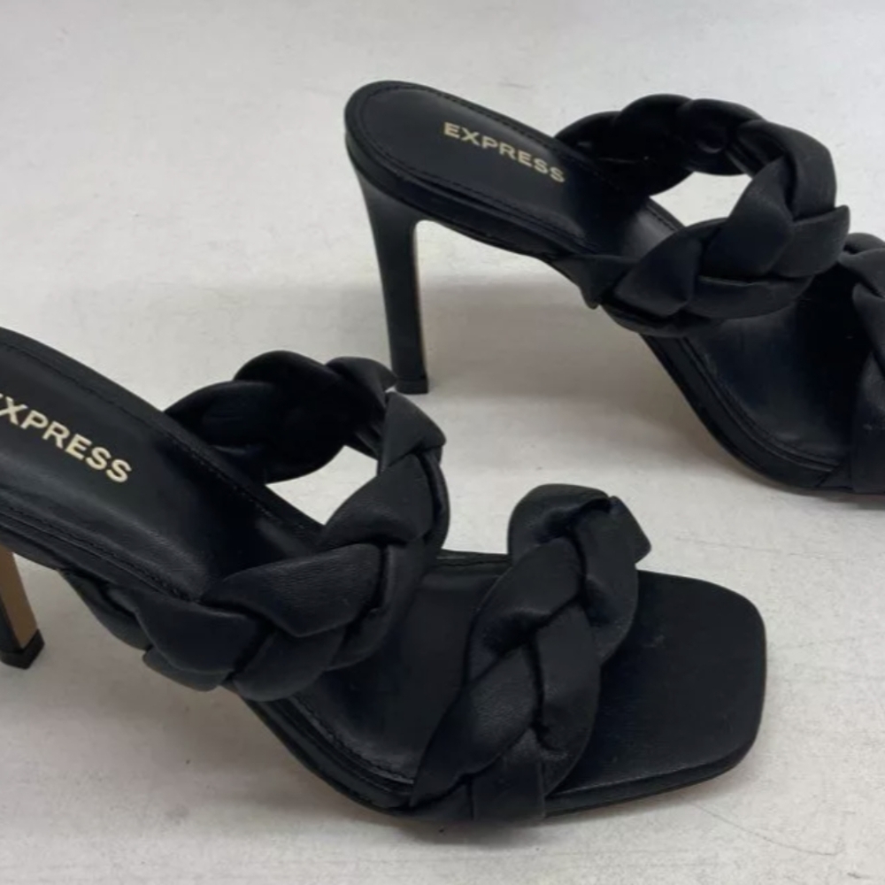 Express - Braided Double Band Heeled Sandals Size 7 NWO/Box MSRP $78 - Picture 3 of 6